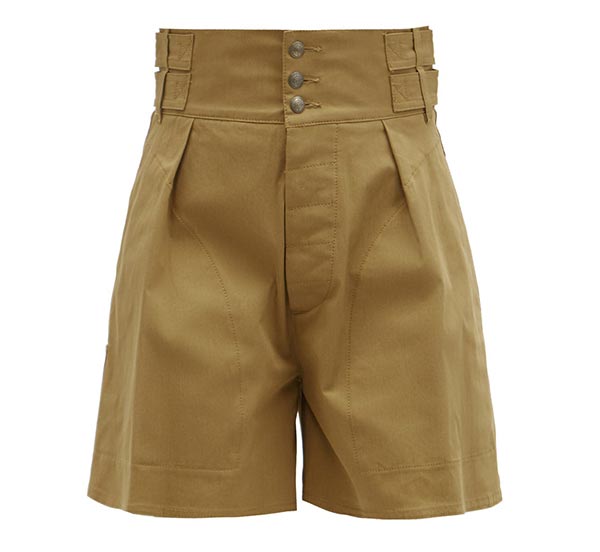 Ponza high-rise cotton-blend poplin shorts, Etro